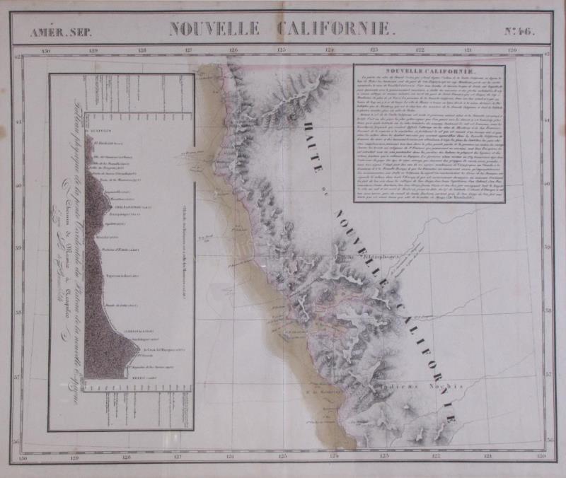 Appraisal: French colored map of th Century California entitled Nouvelle Californie