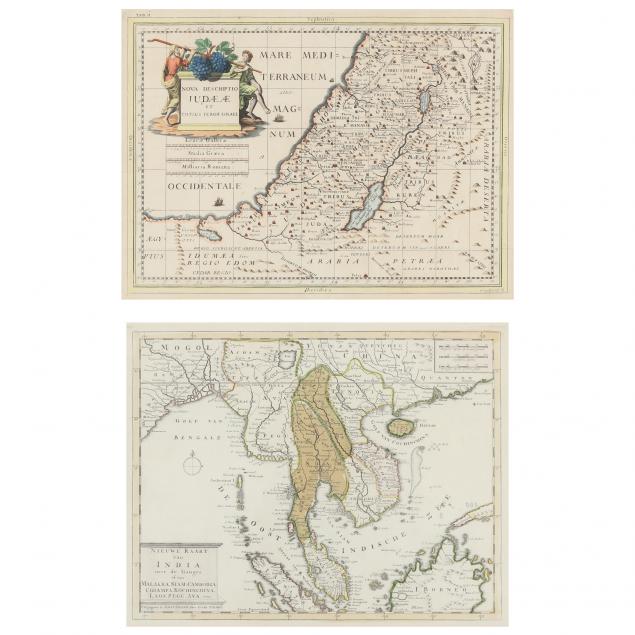 Appraisal: EARLY MAPS OF ISRAEL AND SOUTHEAST ASIA BOTH COPPERPLATE ENGRAVINGS