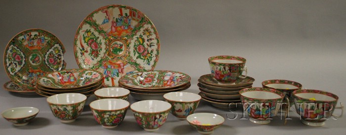 Appraisal: Group of Chinese Export Rose Medallion Pattern Porcelain late th