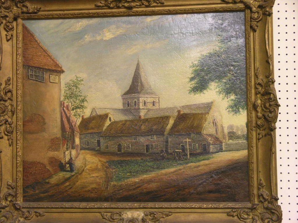 Appraisal: A th century oil on canvas - St Mary's Church