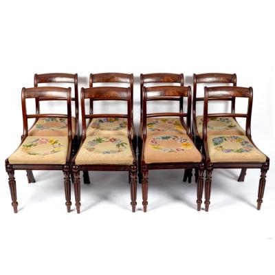 Appraisal: Eight William IV mahogany side chairs circa with moulded top