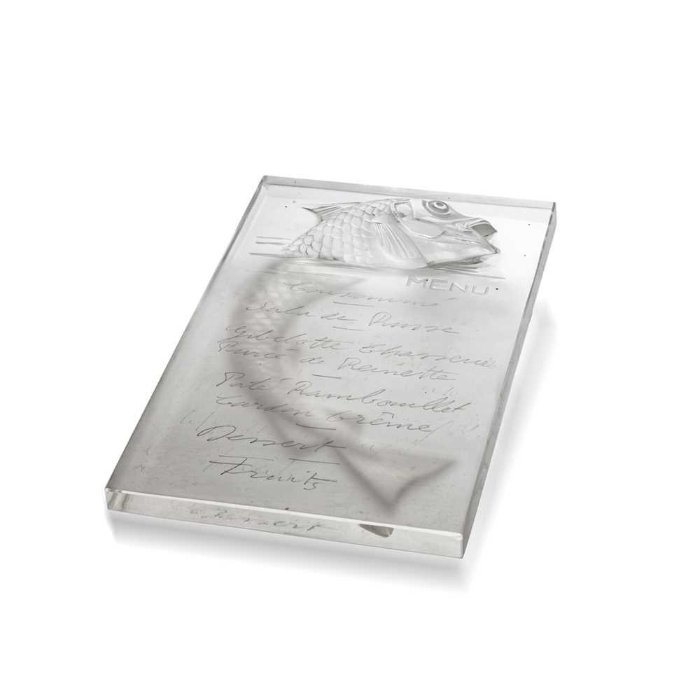 Appraisal: REN LALIQUE FRENCH - POISSON MENU NO designed clear and