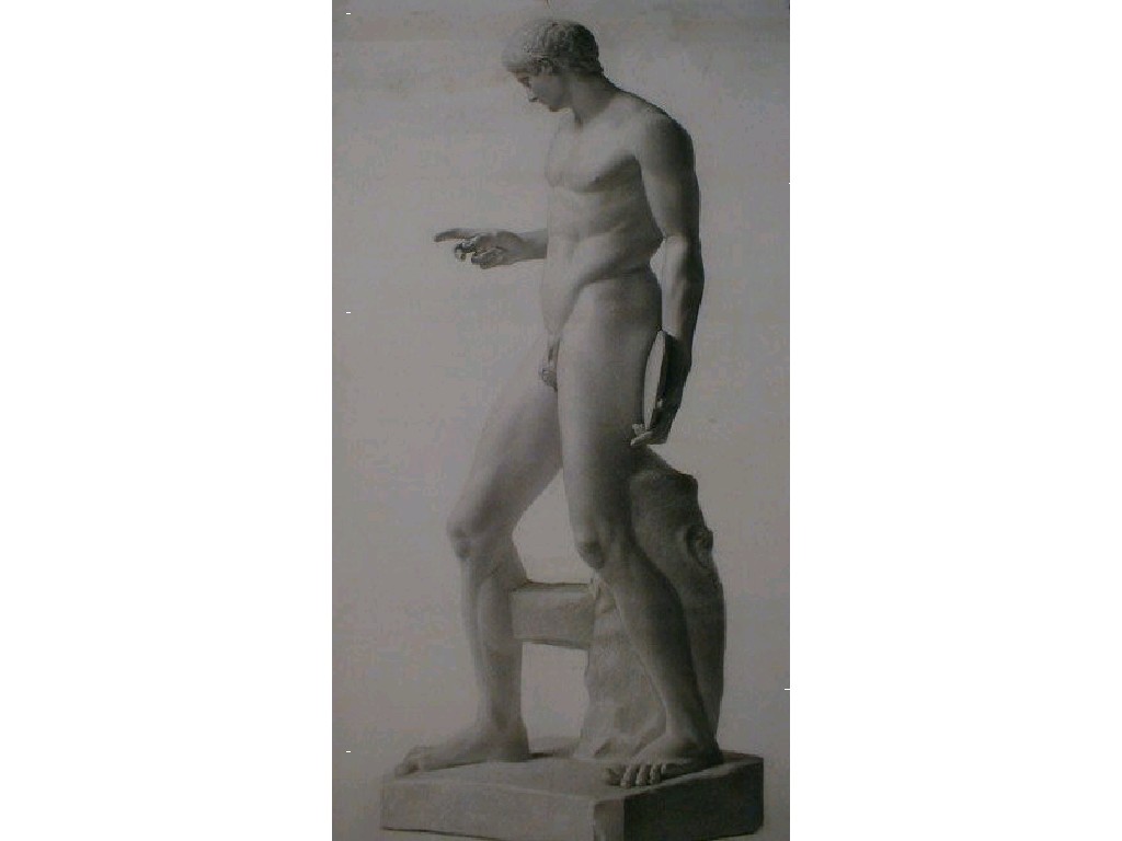 Appraisal: After the Antique A large pencil sketch of a male