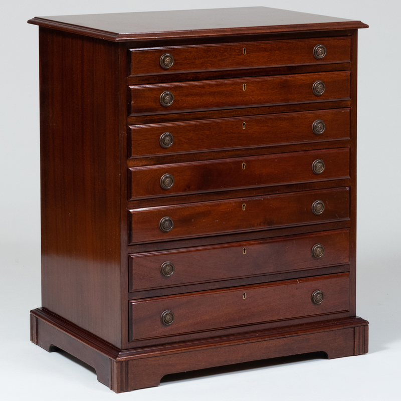 Appraisal: George III Style Mahogany Seven Drawer Silver Chest With fitted