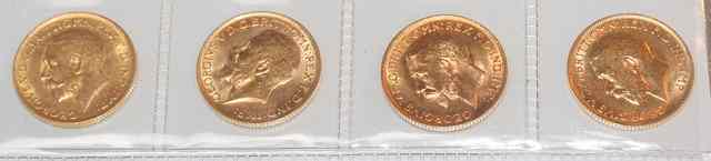 Appraisal: FOUR GEORGE V GOLD SOVEREIGNS X