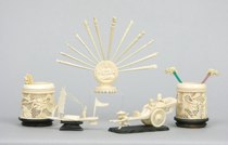 Appraisal: A Lot of Carved Ivory Items Comprised of a carved