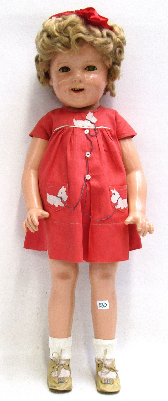 Appraisal: SHIRLEY TEMPLE DOLL composition shoulder head with blond curly wig