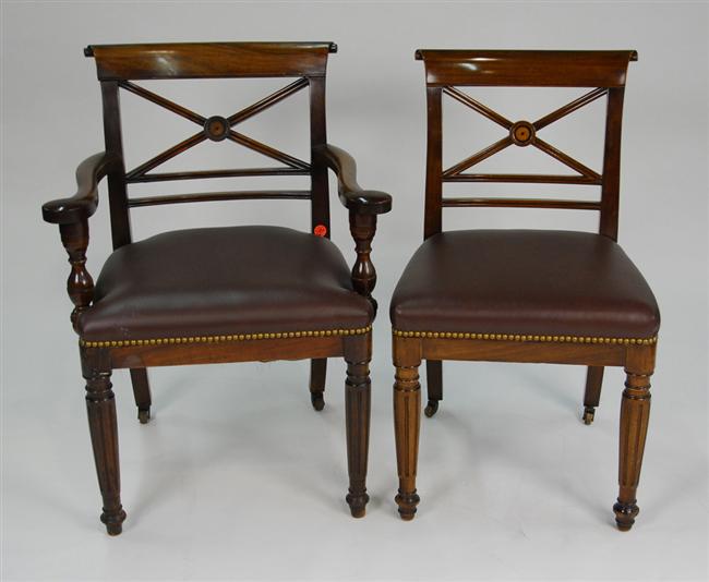 Appraisal: SET OF TWELVE WILLIAM IV STYLE CARVED AND INLAID MAHOGANY