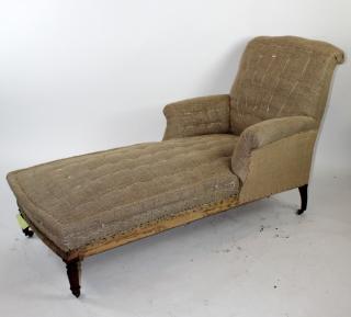 Appraisal: French Napoleon III chaise longue French Napoleon III chaise longue