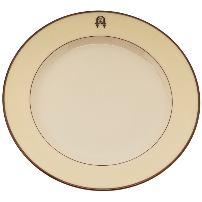 Appraisal: Gustav Stickley plate by Lenox ivory colored porcelain with a