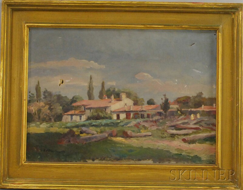 Appraisal: American School th th Century Italian Landscape Signed Wentworth l