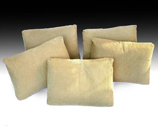 Appraisal: A group of five chenille pillows approximate dimensions x in