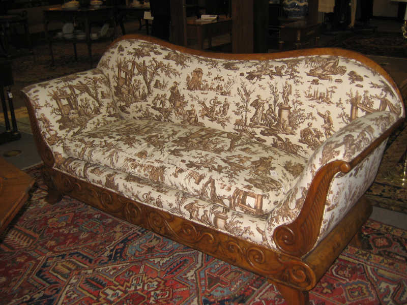 Appraisal: AMERICAN TH CENTURY WALNUT SETTEE With a plain serpentine top