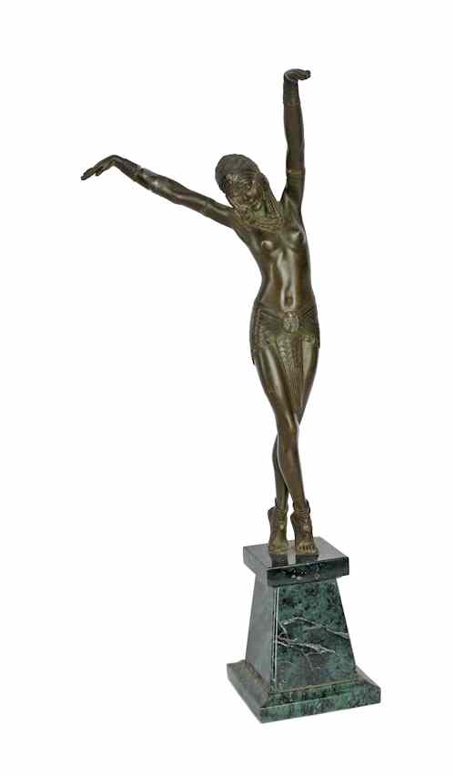 Appraisal: Bronze sculpture after French artist Dimitri Chiparus of an Egyptian