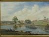 Appraisal: OOC - Delicately rendered British Lake Scene with cottages windmill