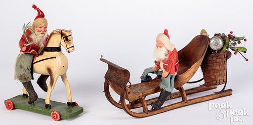 Appraisal: TWO COMPOSITION SANTA FIGURESTwo composition Santa figures to include one