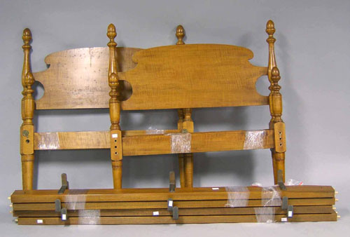 Appraisal: Pair of tiger maple twin beds