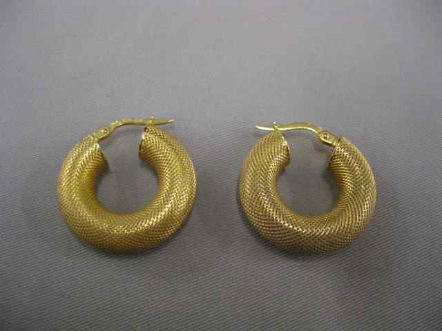 Appraisal: Pair of k Gold Earrings finely made Italian woven style