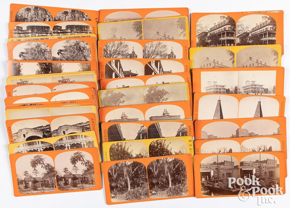 Appraisal: Forty-one Florida stereoviews Forty-one Florida stereoviews publishers include Bonine Wood