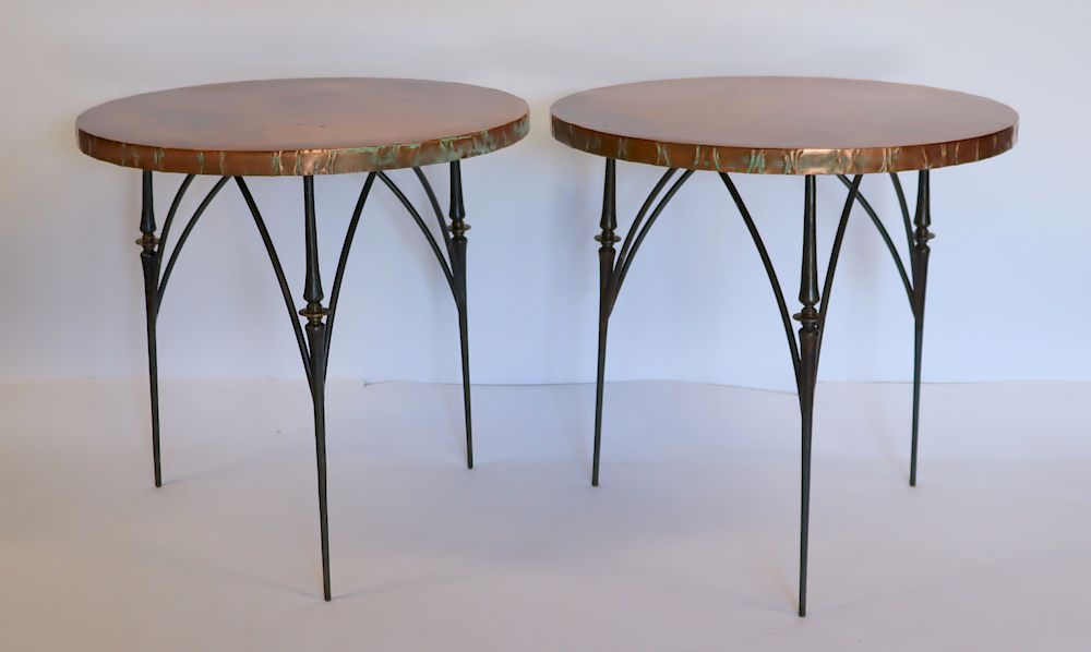 Appraisal: Pair of Modern Cooper End Tables Matching end tables on