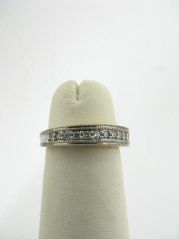 Appraisal: K white gold diamond beaded band with fifteen diamonds size