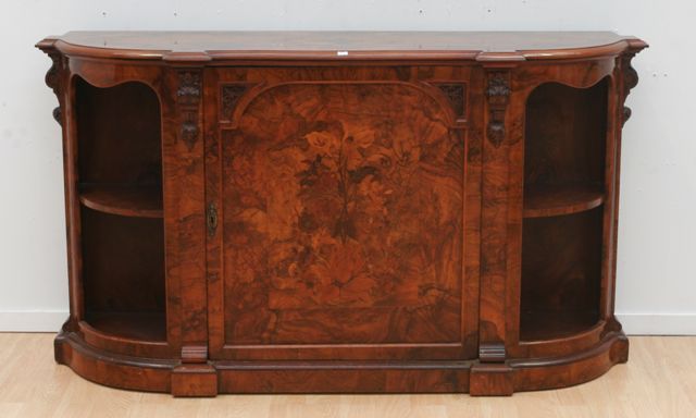 Appraisal: A mid Victorian inlaid walnut credenza x x cm