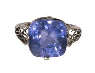 Appraisal: Art Deco sapphire and k white gold ring Art Deco