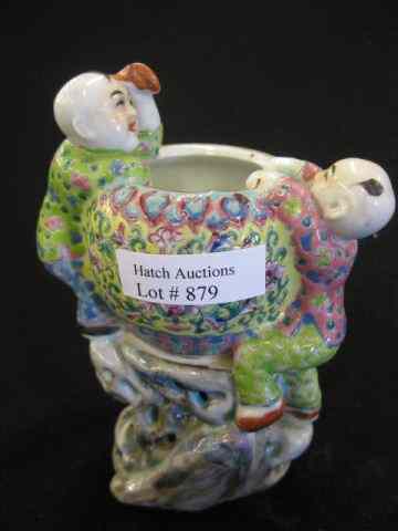 Appraisal: Chinese Famile Rose Porcelain Figural Vase with children climbing on