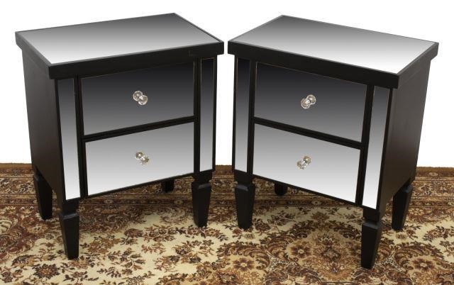 Appraisal: lot of Modern bedside tables late th c each fitted