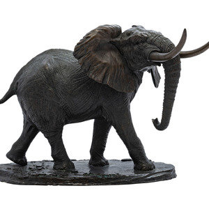 Appraisal: A Cast Bronze Sculpture of 'Tembo' the Elephant American th