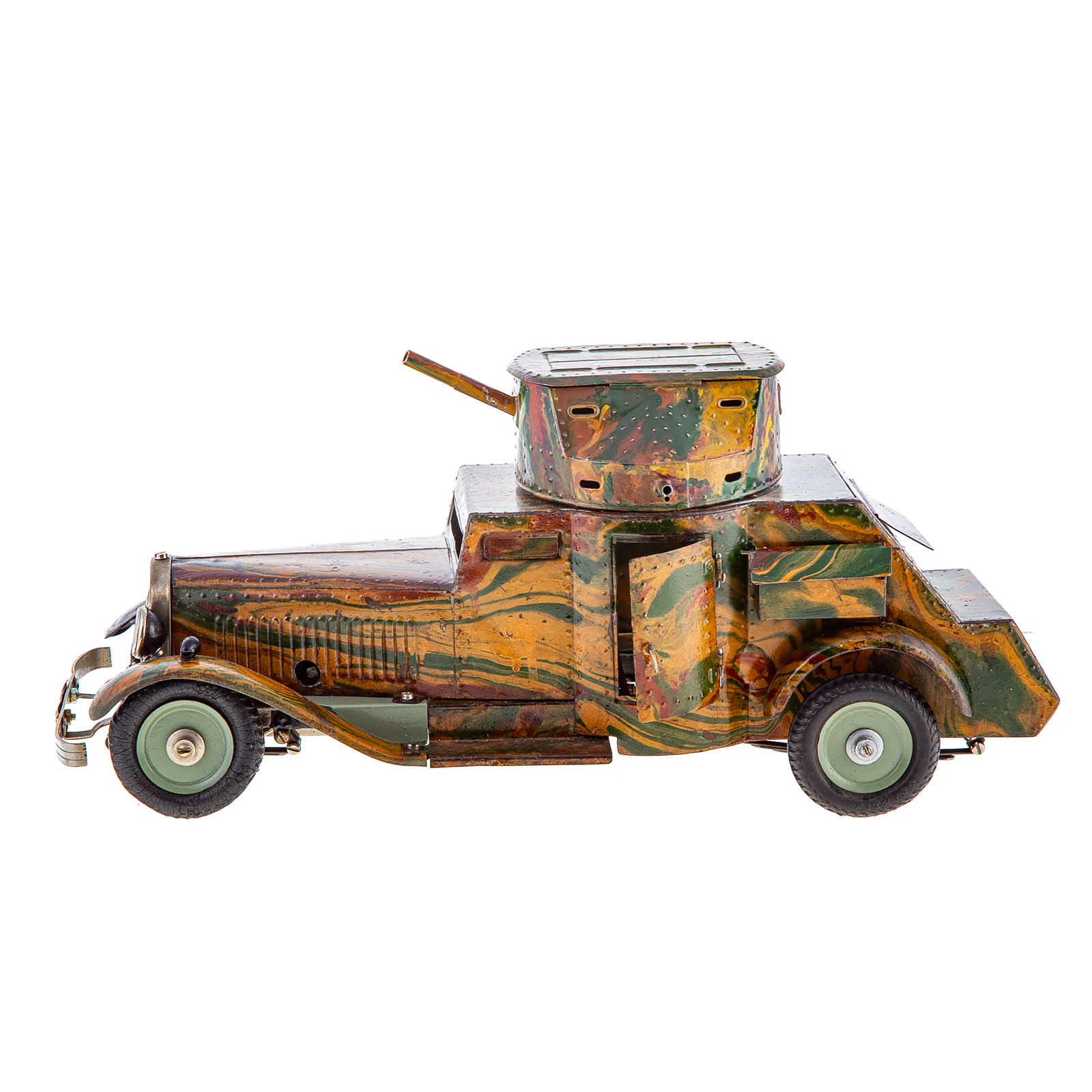 Appraisal: MARKLIN TIN PLATE WIND UP ARMORED CAR Circa s camouflage