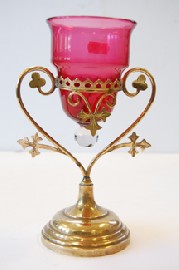 Appraisal: TH CENTURY RUBY GLASS ECCESIASTICAL FONT