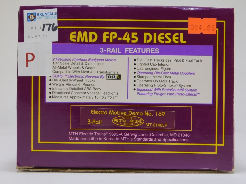 Appraisal: MTH ELECTRO MOTIVE DEMO EMD FP- DIESEL O TRAIN Item