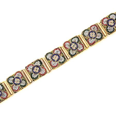 Appraisal: Gold and Micromosaic Bracelet Estimate -