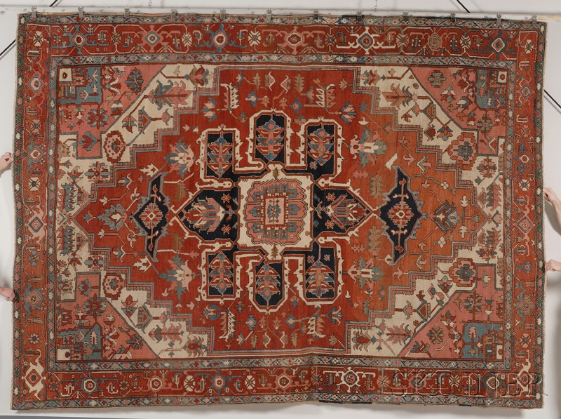 Appraisal: Serapi Carpet Northwest Persia last quarter th century outer guard