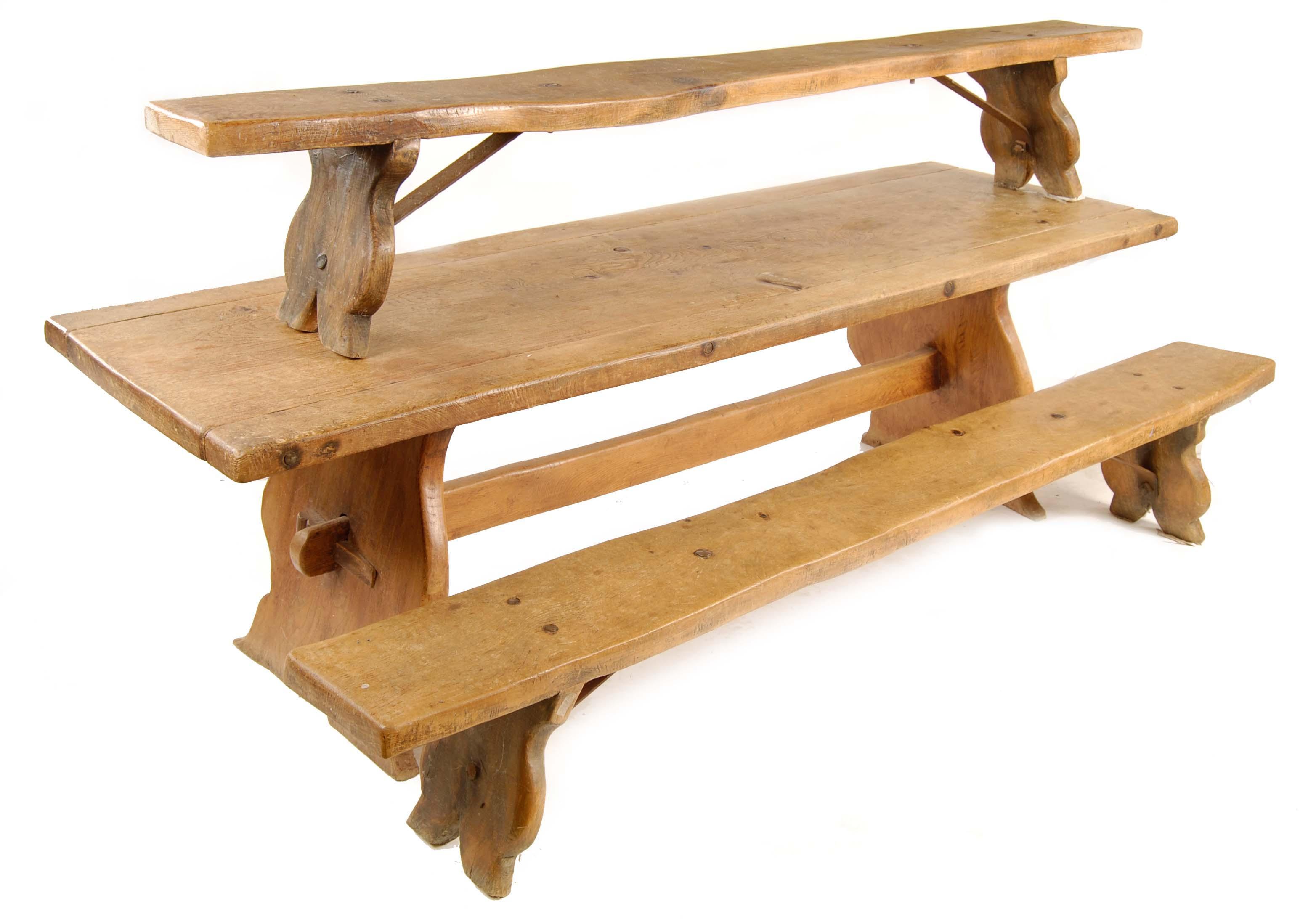 Appraisal: A rustic elm refectory table