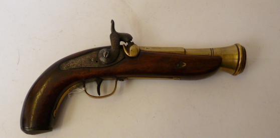 Appraisal: A PERCUSSION BLUNDERBUSS PISTOL c barrel overall brass barrel inscribed