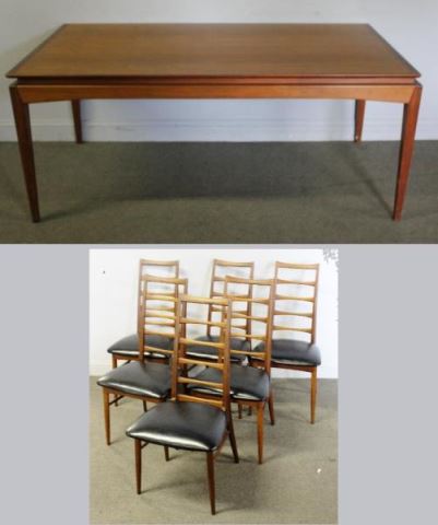 Appraisal: Midcentury Niels Koefoed and Teak Dining Set Unique table design