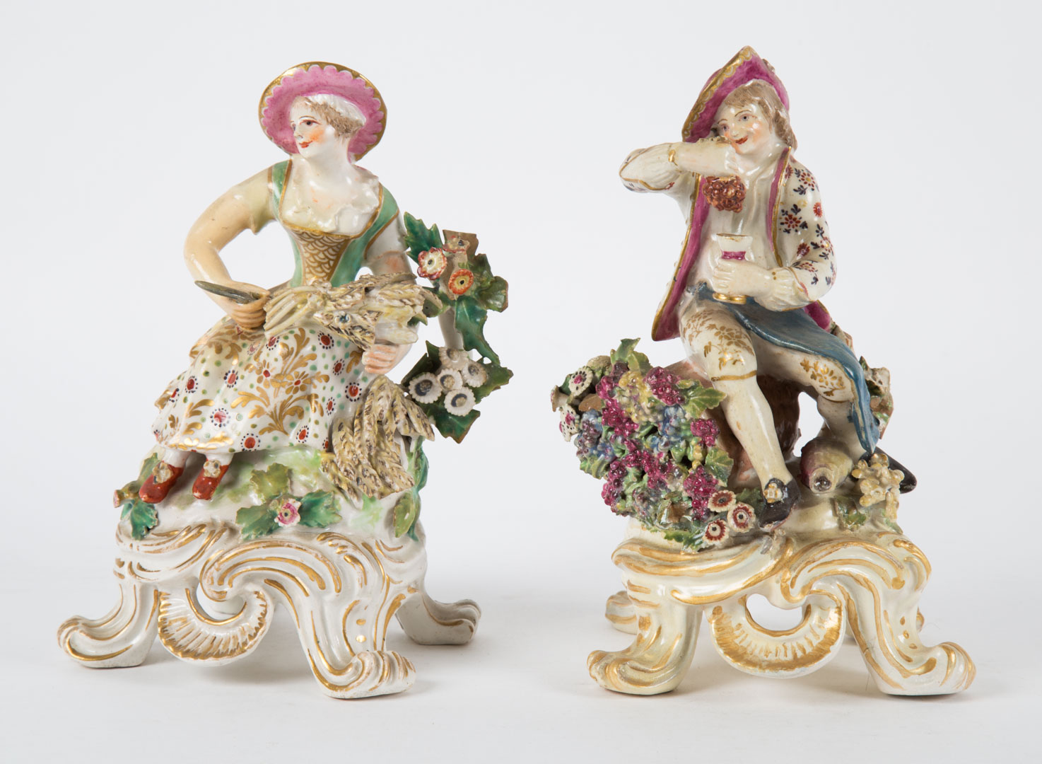 Appraisal: a Pair Staffordshire figures Summer and Autumn late th century