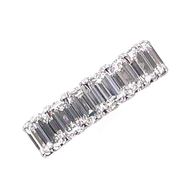 Appraisal: - Carat Diamond Emerald Cut Eternity Band Ring GI Stunning