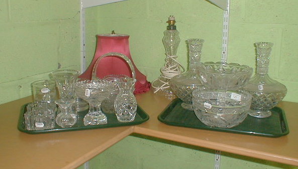 Appraisal: A group of cut and moulded glassware including a pair