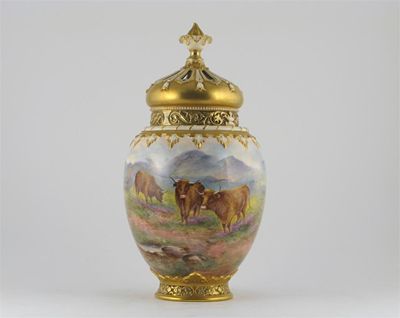 Appraisal: A large Royal Worcester pot pourri vase cover and inner