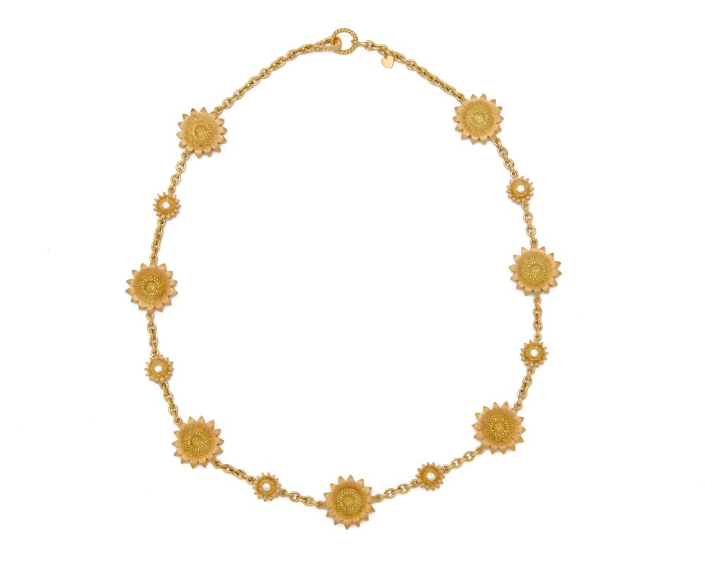 Appraisal: ROBERT BRUCE BIELKA K Gold and Diamond Necklace comprising seven