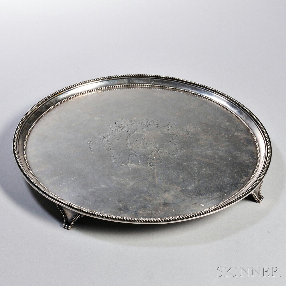 Appraisal: George III Sterling Silver Salver London Elizabeth Jones maker circular