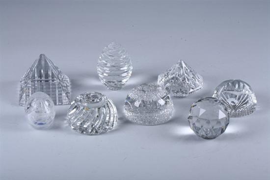 Appraisal: EIGHT CRYSTAL PAPERWEIGHTS In various shapes and sizes - in