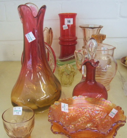 Appraisal: A quantity of coloured studio glass ware