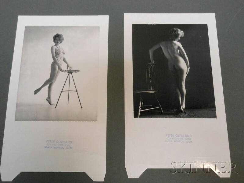 Appraisal: Peter Gowland American b Two Images of Models and Chairs