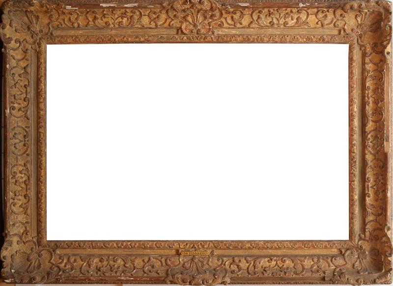 Appraisal: R GENCE CARVED GILTWOOD AND GESSO PICTURE FRAME Carved at