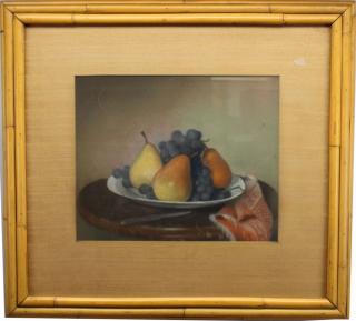 Appraisal: Antique Still Life Pastel Antique Still Life of a bowl