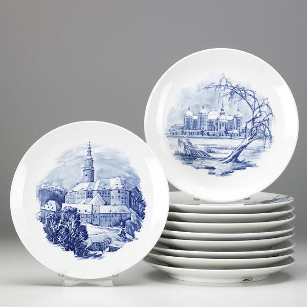 Appraisal: MEISSEN Ten annual Christmas plates from and - dia